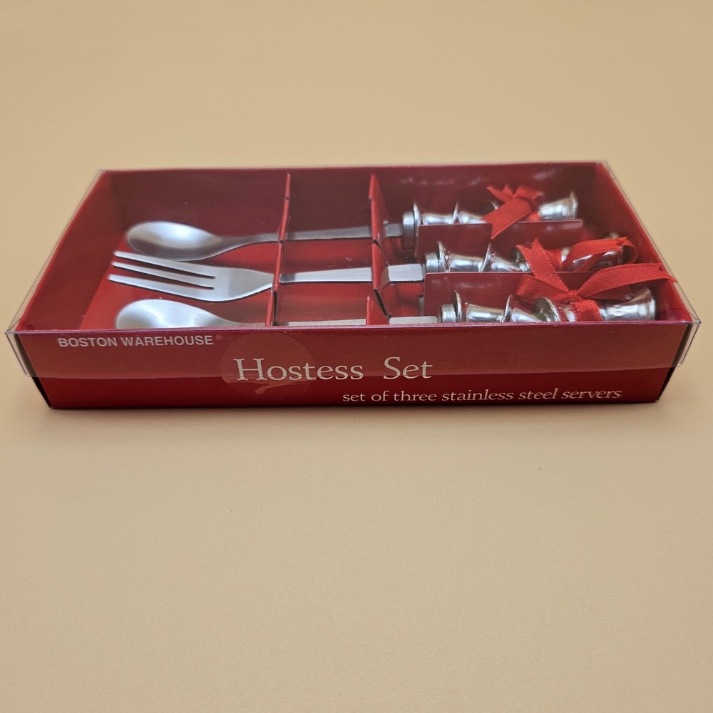 Boston Warehouse Hostess Set Set of Three Stainless Steel Servers Model 04181 - Picture 3 of 11